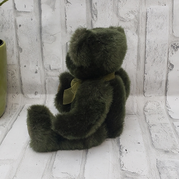 Vintage First and Main Avocado Plush Green Teddy Bear, 8" Seated - Picture 5 of 11